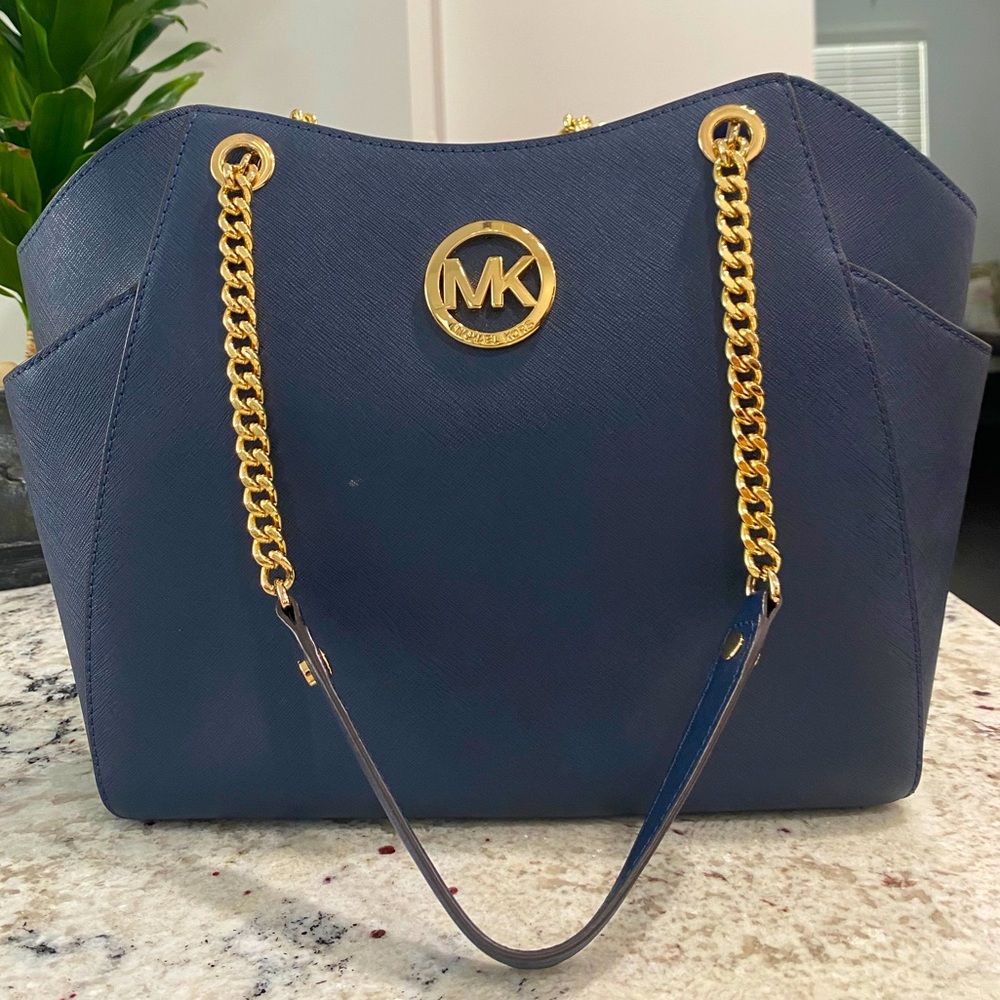 Michael Kors Blue Leather Handbag